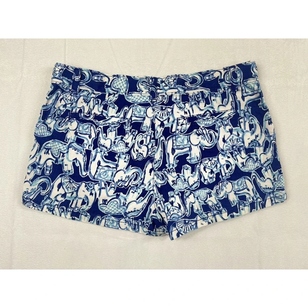 Lilly‎ Pulitzer Shorts Girls Size 14 Get Trunky Blue Elephant Pockets